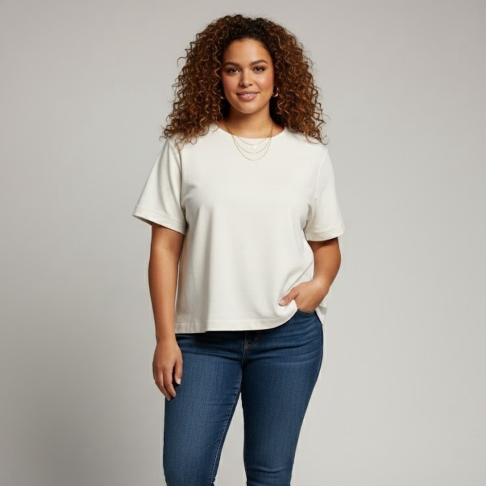 Spanx Perfect Pleated Back Top Powder | Size 2X